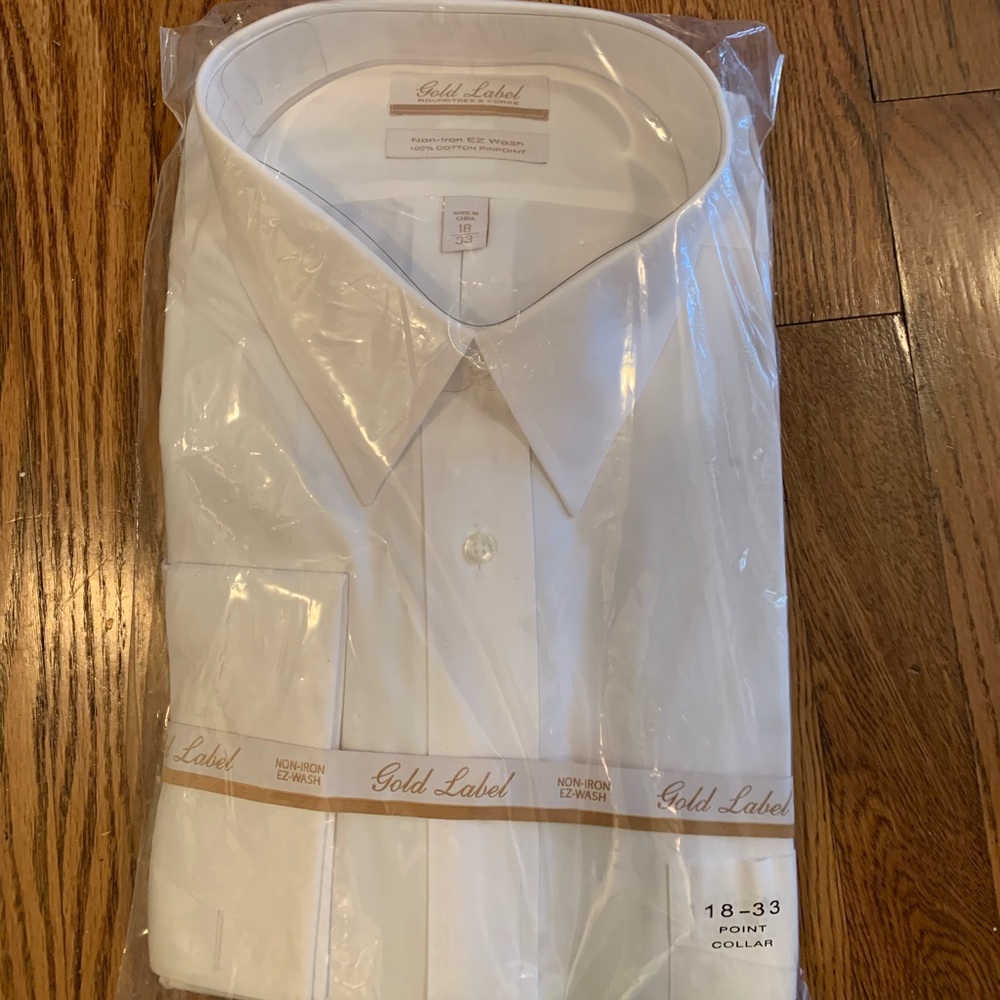 White button down long sleeve dress shirt nwt